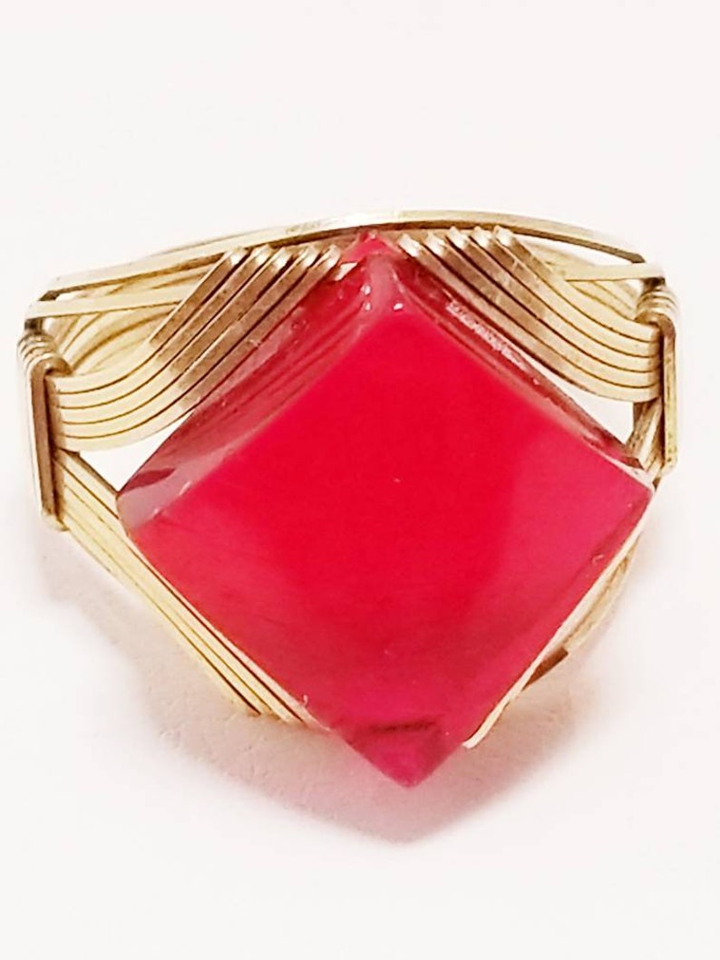 Vintage hand wired acrylic prison style ring