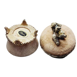 Vintage Florenza Figural Covered Pincushion Trinket Box with Original Tag A1445