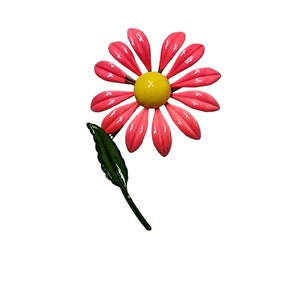 Vintage Pretty Enamel Flower Brooch (A2879)