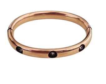 Antique Unique Gold Filled Bangle Bracelet with Inset Paste Stones (GFBWC-2)