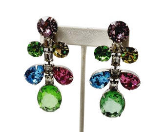 Vintage Rare KJL Kenneth Jay Lane Huge Blingy Haute Couture Runway Earrings