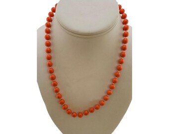Vintage Orange Plastic 60's Necklace (A8231)