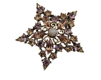 Vintage Graziano Rhinestone Star Brooch (A9316)