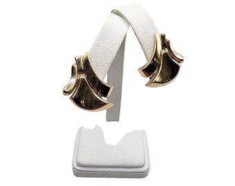 Vintage Marked 14 K Gold Clip On Earrings (A5022)