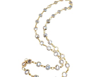 Vintage Bezel Set Crystal Necklace (A1846)