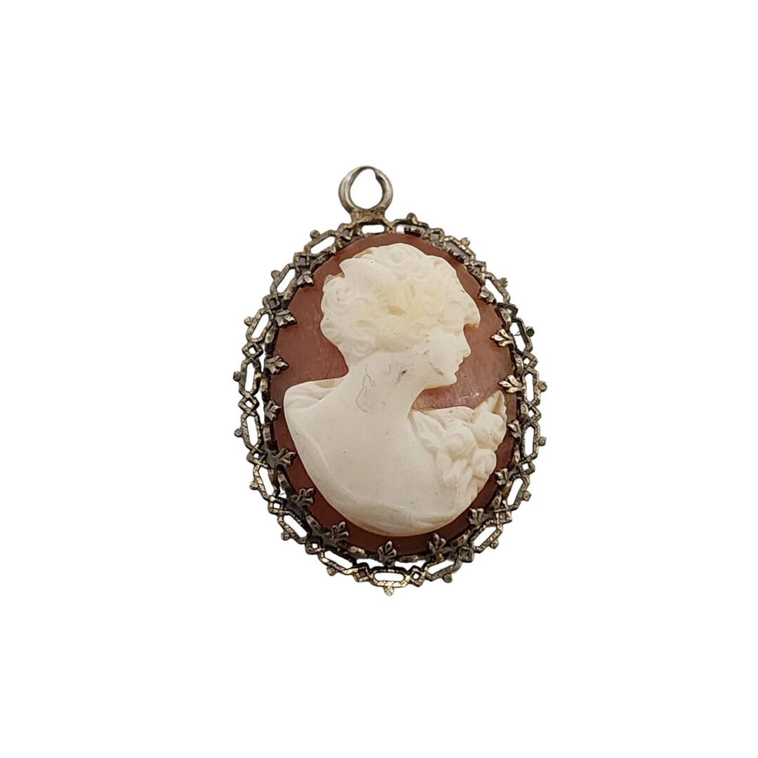 Antique Victorian 14kt Gold Filigree Shell Cameo Pendant (A5305) - Etsy