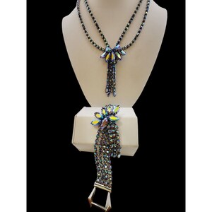 Absolutely Spectacular Unsigned Quality Rhinestone Necklace and Bracelet Set