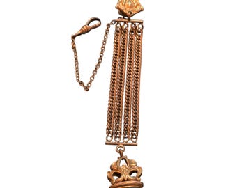 Clip para cadena de llavero de reloj victoriano antiguo (A9217)