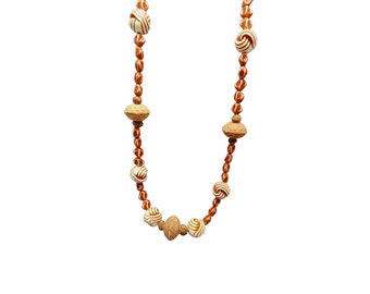 Vintage Resin & Terracotta Beaded Necklace (A945)