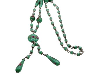Vintage Venetian Wedding Cake Long Linked Y Necklace (A1206)