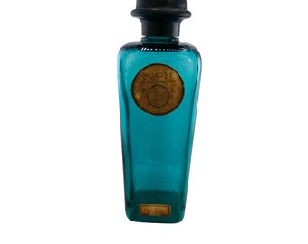 Vintage 40s Eau De Hermes 10" Aqua Glass Perfume Bottle (A8782)