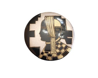 Vintage Unsigned Jean Cocteau Art Deco Silver Over Galith French Moderne Brooch