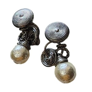 Vintage Signed Norma Jean Clip Earrings (A1757)