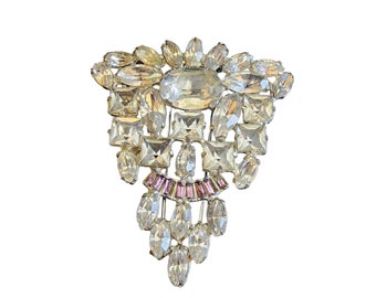 Vintage Wonderful Art Deco Glass Fur Clip (A2745)