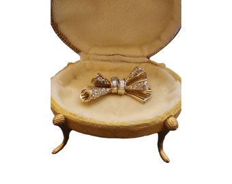 Vintage Signed Coro Craft Sterling Bow Brooch (A2865)