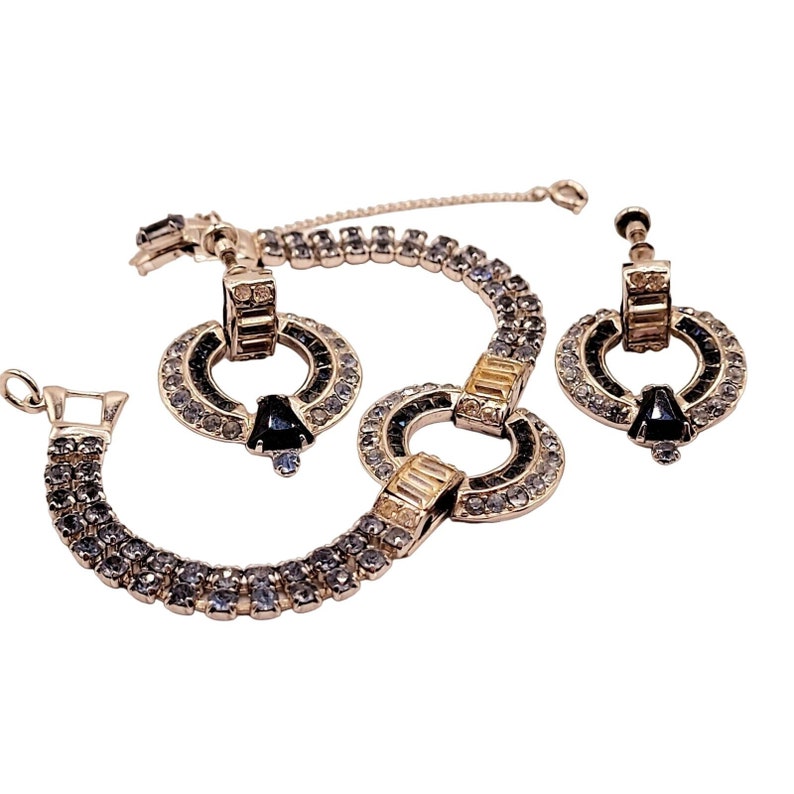 Rare Denbè Art Deco Rhinestone Demi Parure (A2689) - Etsy