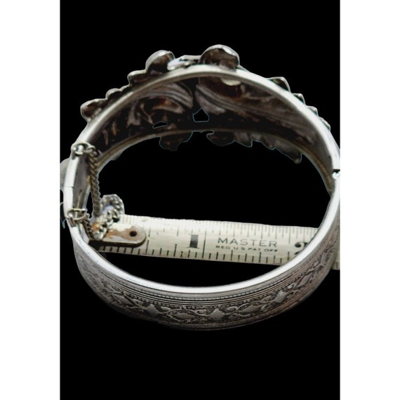アクセサリー vintage silver Bangles Vintage Hinged Decorative Bangle Bracelet (A966) - Etsy