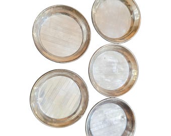 5 Small Etched Mini Sterling Plates (A8835)