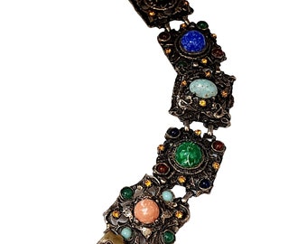 Vintage Selro Confirmed Heavy Elaborate Chunky Bracelet (A4352)