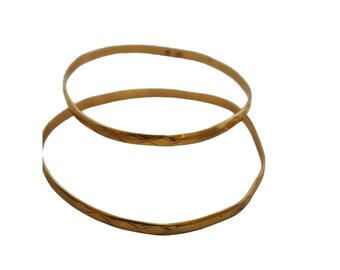 Vintage Heavy Pair Of 22kt Bangle Bracelets (A5314)