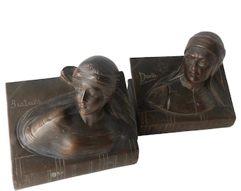 Jennings Brothers Dante & Beatrice Bronzed Bookends (A5004)