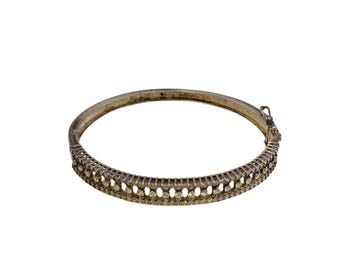 SW 925 Sterling China Cz Bangle Bracelet (A7703)