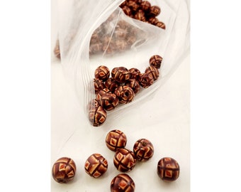 Vintage 2 Tone Wood 12mm Beads (A4320)