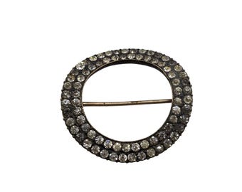 Antique Heavy Brass and Paste Brooch (A9171)