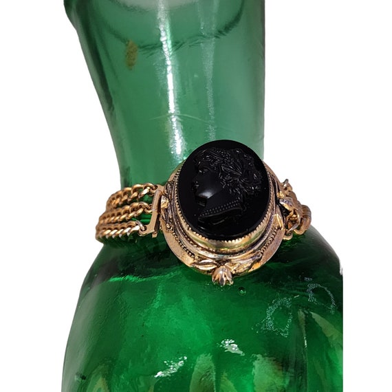 Vintage Glass Raised Cameo Bracelet (A1856) - image 2