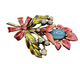 * vintage brooch ୨୧ *✵ ヴィンテージ ブローチ (f) Amazon.co.jp: kozeey Retro Victorian Era Crystal Ruby Flower