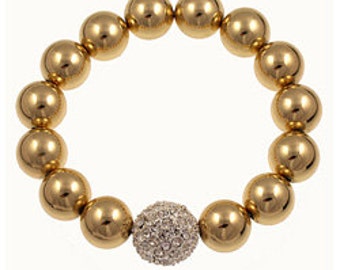 Rhinestone ball stretch bracelet