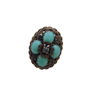 Vintage Wonderful Possibly Czech Glass Adjustable Ring (A3490)