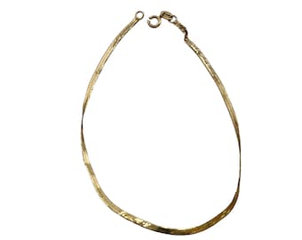 Vintage 7" Herringbone 14kt Bracelet (A5262)