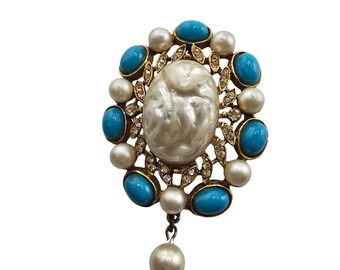 Vintage Arthur Pepper Art Molded Pearl Brooch (A7055)