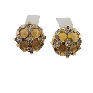 Vintage Rare Signed Boucher #7716 Unique Reversed Clip Mechanism Earrings A3542