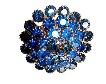 Vintage Signed Vogue JLRY Layered Rhinestone Brooch (A4218)
