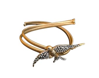 Rhinestone Bird Buckle On Double Strand Snake Belt (A9462)