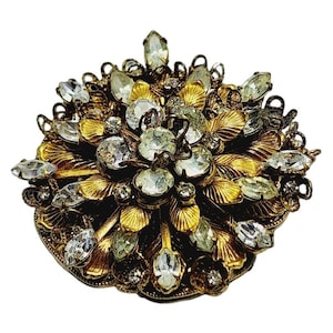 Vintage Signed Amourelle Frank Hess Jeweled Brooch (A928)