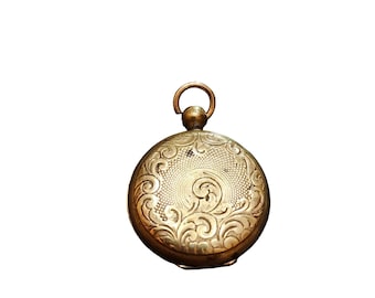 Antique Gold Filled Etched Locket (A4822)