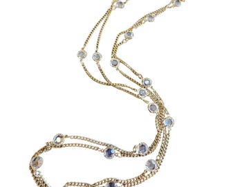 Vintage 60" Crystal Sautoir Necklace (A1850)
