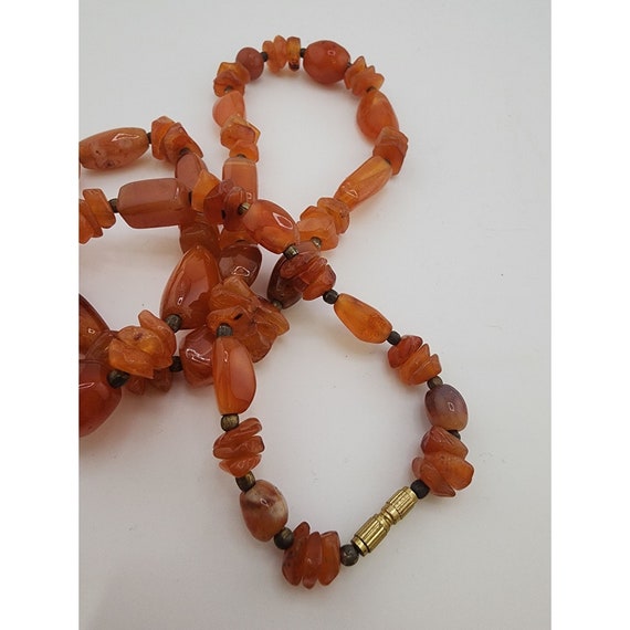 Vintage Carnelian Beaded Necklace (A3447) - image 3