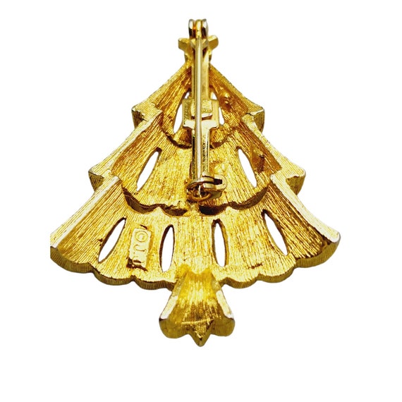 Vintage Signed JJ Christmas Tree Brooch (A1331) - image 2