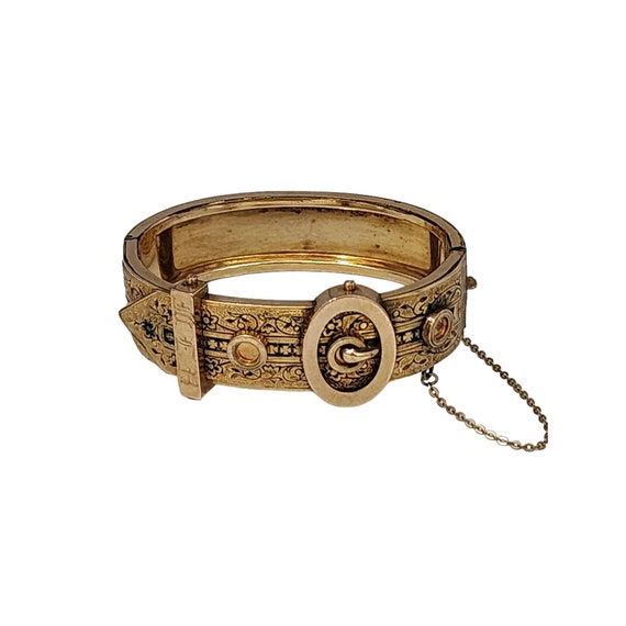 Antique Victorian Unique Buckle Gold Filled Bracel