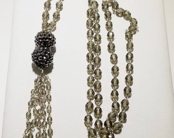 Vtg Bee Charming rhinestone crystal tassel necklace choose color