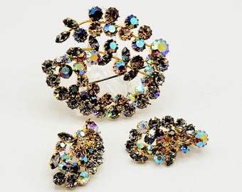 TRIAD Spectacular Sparkly Brooch Set Signed (A137)