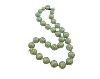 Vintage Iridescent Acrylic Beaded Necklace with Glass Clasp (A8227)
