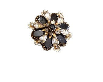 Vintage Elaborate Glass Rhinestone Brooch Possibly Austria (A2704)