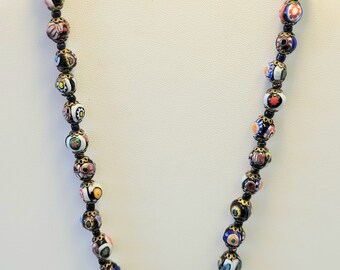 Vintage Assorted Milifori Glass Beaded Necklace