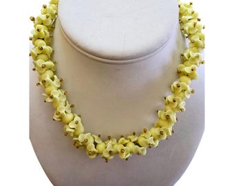 Vintage All Glass Rolled Necklace (A7624)