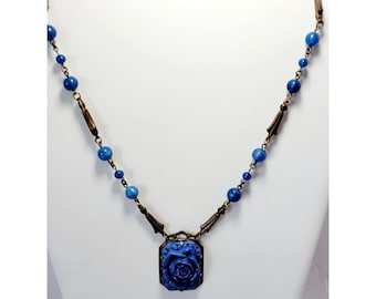 Art Molded Glass Pendant Necklace Made in Germany